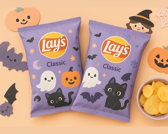 Halloween Chip Bags Halloween Party Favors, Halloween Chips, No Candy Halloween Treats Halloween Party Favors bags Halloween gift for school