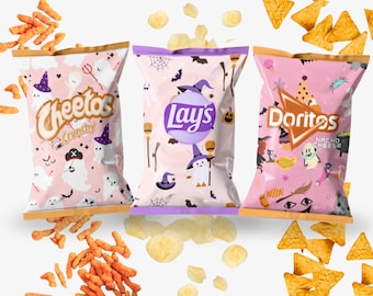 Halloween Party Favors Halloween Chip bags, Halloween Party Favor Halloween Table Decor, Halloween Bag of Chips, No Candy Halloween Treats