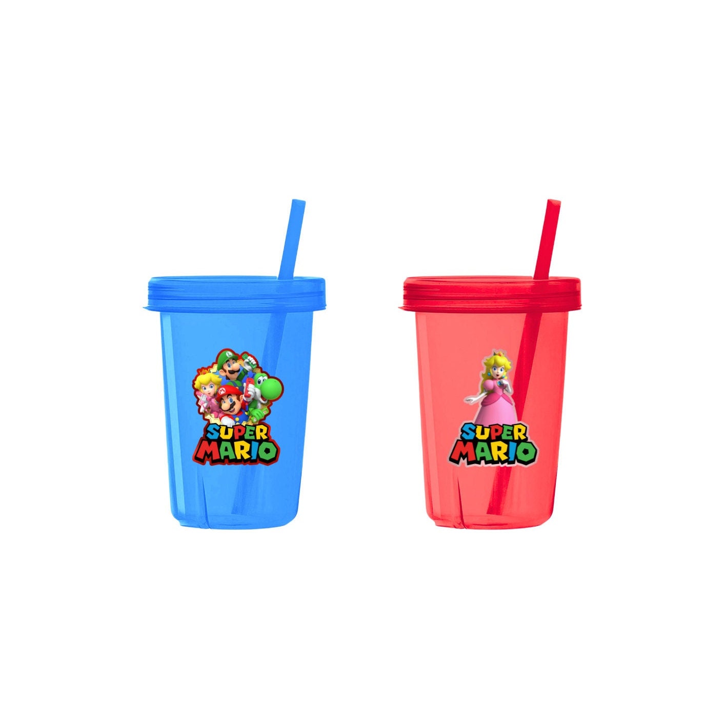 Super Mario Bros. 16oz Travel Cup with Straw Holder 