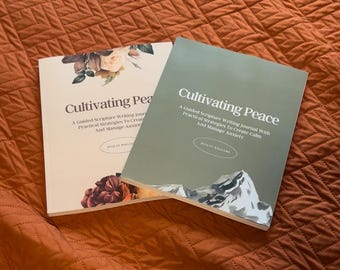 Christian Anxiety Journal | Guided Scripture Writing for Mental Health | Cultivating Peace Faith-Based Journal | Christian Self-Care Book