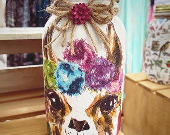 Llama inspired Mason Jar Tissue Holder