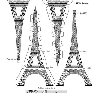 Créations en papier Tour Eiffel, cadeaux à faire soi-même pour les enfants, cadeaux d'anniversaire, jouets en papier Maquette en papier PDF Activité de bricolage pour les enfants