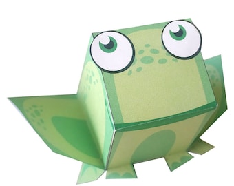 Manualidades de papel DIY Animales Actividad para niños Kit de modelo de papel 3D Origami Dragón Rana Diorama escolar Proyecto Juguete STEM Recuerdo de fiesta de cumpleaños PDF