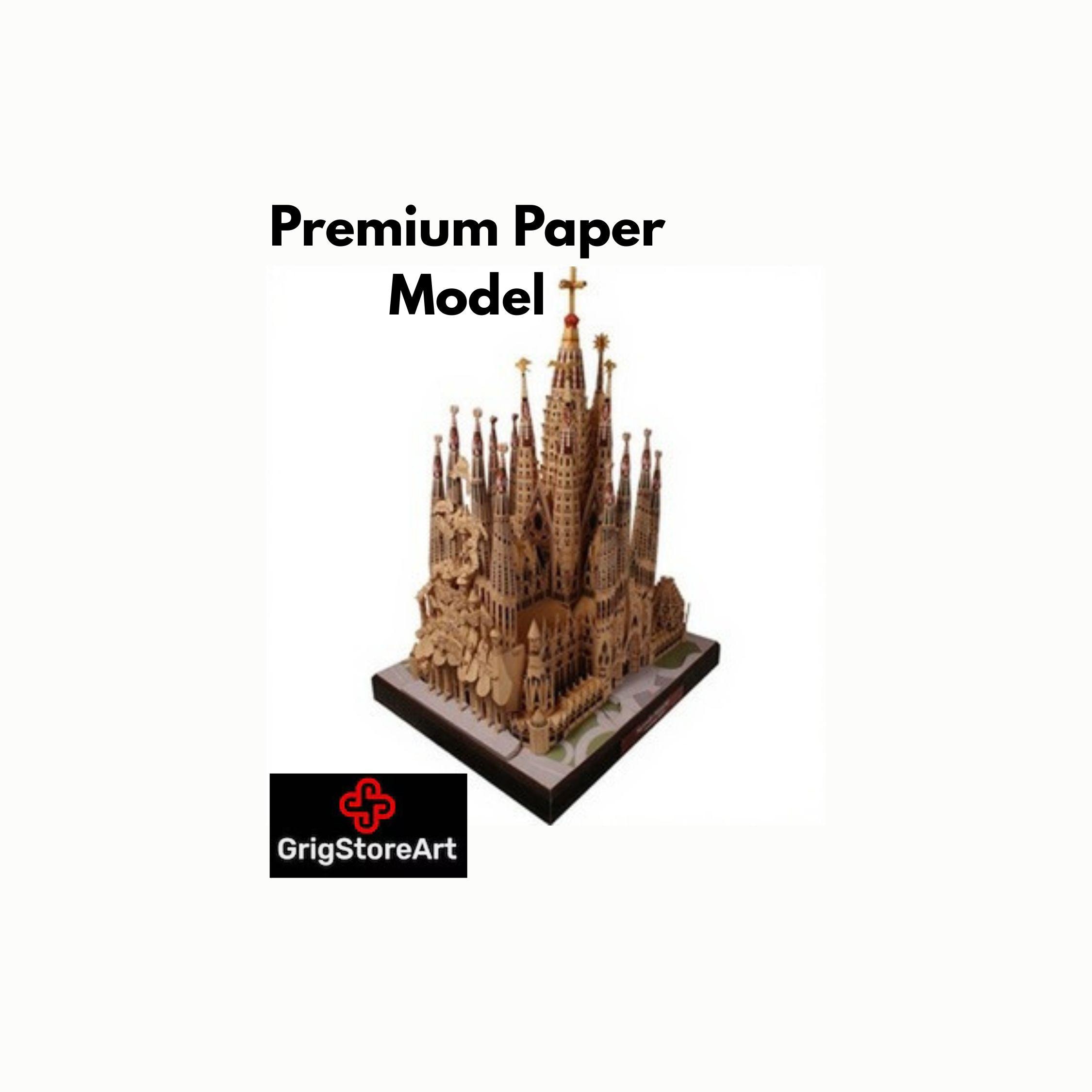 Sagrada Familia 3D Papercraft Template Paper Model Kit Printable PDF Architecture DIY Hobby Birthday Gift Diorama Pattern
