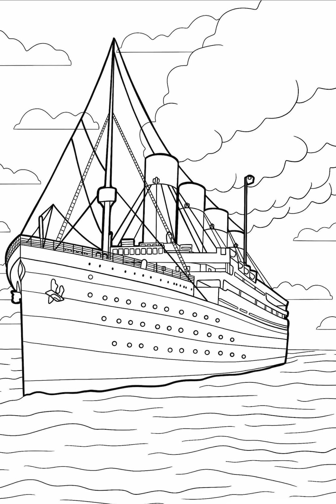 Titanic Coloring Page Printable Coloring Sheet Ship Coloring Titanic Coloring Page Printable Coloring Sheet Ship Coloring