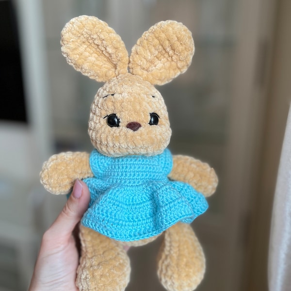 Conejito de peluche hecho a mano, muñeco de conejo de ganchillo, regalo de conejito de peluche para bebé, decoración para la habitación del bebé