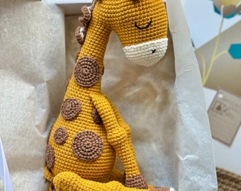 Amigurumi Crochet Giraffe Toy, Handmade Baby Shower Gift