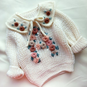 Crochet monogram baby sweater, toddler name sweater, knitted baby clothes, baby knitwear, custom baby sweater
