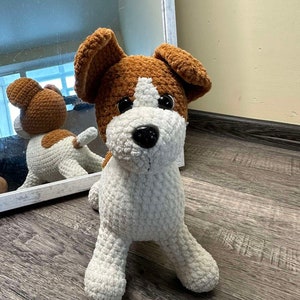 Jack Russel Kuscheltier, gehäkelte Plüschtier, gehäkelte Katze, gehäkelte Puppe, gehäkelte Katze, gehäkelte Katze, gehäkelte Katze, gehäkelte Katze