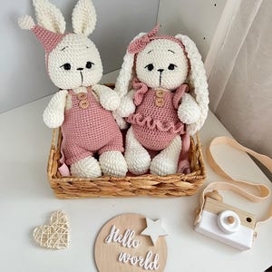Süßes Amigurumi Häschen,Stoffkaninchen Plüsch,Häkelkaninchen,Osterhase,Häkelhase,Handgefertigtes Baby Spielzeug,2025 Ostern Deko,Patenkind Geschenk