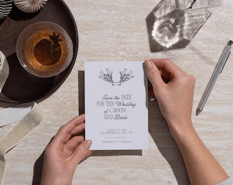 Western Save the Date Vorlage, Wüsten-Thema (Canva Free Template)