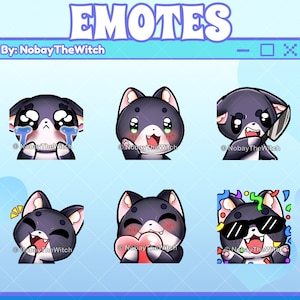 Chibi tuxedo cat twitch discord emotes