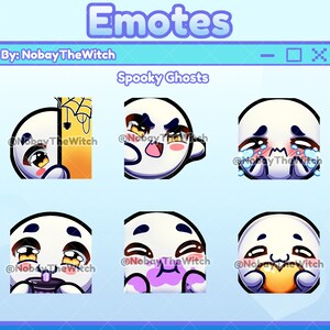 Spooky Halloween chibi ghost twitch discord emotes