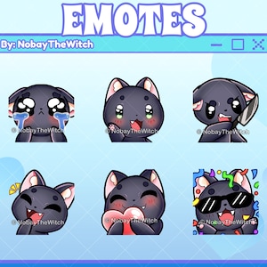 Chibi black cat twitch discord emotes