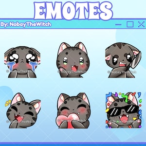 Chibi Tabby cat twitch discord emotes