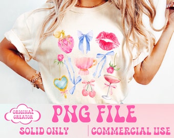 Coquette PNG,Bow Collage Png,Pink Bow,Cherry png,Soft Girl Era png,Aesthetic Png,Ribbon,Vday png,Social Club png,coquette shirt design
