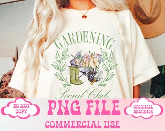 Gardening Social Club png,garden girl,Crazy Plant Lady Png,Plant Lover Png,Gardener Png,Boho Floral png,Gardening Png,Farmer Png