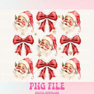 Kokette Weihnachten png, Kokette Bogen Png, Weihnachtssublimation, Trending png, Retro Feiertage png, Feiertagsstimmung png, Girly Weihnachten