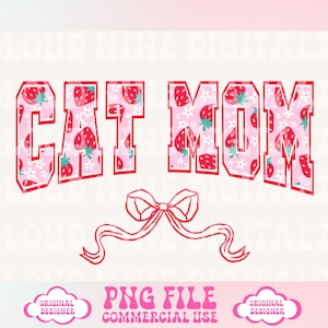 Coquette Cat Mom,Strawberry,Coquette png,Cat mom png,Social Club Png,Cat Mama,Cat Mom Vibes,Fur Mama png,Mothers day png,Mom png