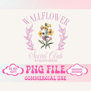 Wallflower, Cottagecore, Trendig vår png, Bokinspirerad design, Estetisk png, Bokälskare png, Romantisk bok, Blommig png, Vår png, Flickaktig png, Vildblomma