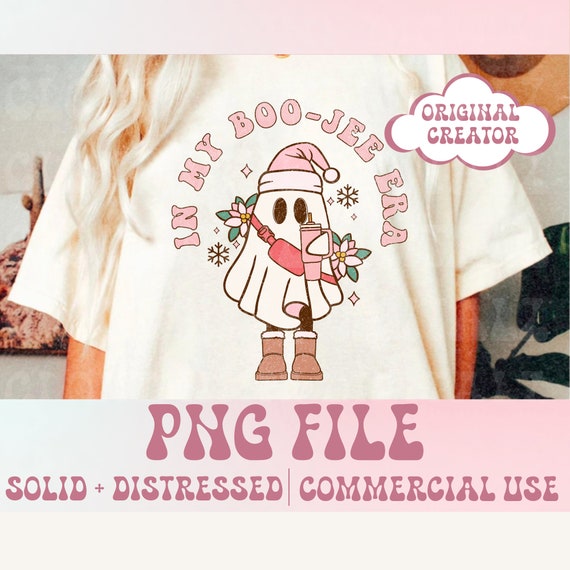 BooJee Ghost Png,Bougie,Christmas Ghost png,Retro Christmas png,Funny Christmas png Stanley,Belt bag,PNG sublimation design download