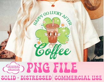 St. Patrick's Day Png,Coffee png,Lucky Shamrock Png,Retro St. Patty's Day Png Design,Retro Lucky Png,Clover Png,Coffee png,Coffee Lover
