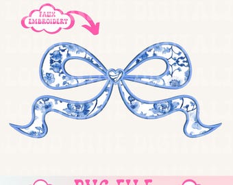 Patch Pattern Bow,Coquette,Faux Embroidery,Chinoiserie,Bow,Mama,Spring png,Floral Bow,Aesthetic,Trendy Mom,Boho png,Girl Mom