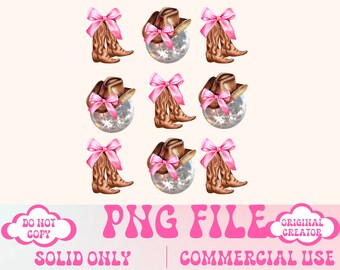 Cowgirls PNG Disco Ball png Coquette Cowgirl boots Country Tshirt Design Western Png Country png Cowgirl png Howdy png Country Girl png