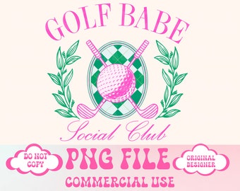 Golf PNG Girl Sports Png,Trendy PNG Preppy Png,Cart Girl,Golf Babe,Golf Balls,Retro png Sublimation Design T-Shirt Design Football PNG