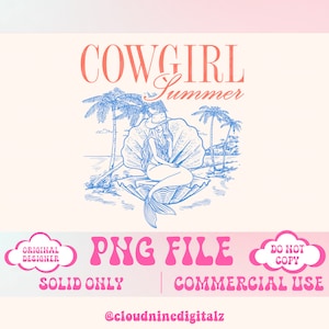 Cowgirl png Cowgirl Summer png Retro Summer png, Beach png Western Retro png western summer png Summer Trendy hoodie sublimation Surfer