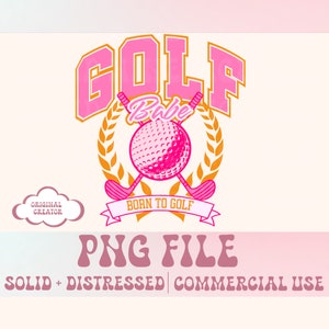ゴルフ PNG ガール スポーツ PNG、トレンディ PNG プレッピー PNG、カート ガール、ゴルフ ベイブ、ゴルフ ボール、レトロ PNG 昇華デザイン T シャツ デザイン フットボール PNG