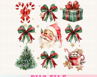 Coquette Christmas png, Coquette Bow Png, Christmas sublimation, Trending png, Retro Holidays png, Holiday vibes png, Girly Christmas