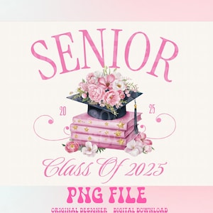 Senior 2025 PNG, Coquette, Pink Schleife PNG, Senior 2025 PNG, Klasse von 2025 PNG, Abschluss 2025 PNG, High School Shirt PNG, Universität PNG, Grad PNG