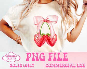 Strawberry Bow Png,Cherry png,Pink Bow,Aesthetic Png,Ribbon,Girlie Png,Valentine png,Vday png,Social Club png,coquette shirt design