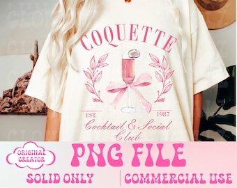 Coquette Png,Cocktail Club png,Social Club png,Coquette shirt design,Cherry png,Soft Girl Era png,Pink Bow,Aesthetic Png,Ribbon,Soft Girl