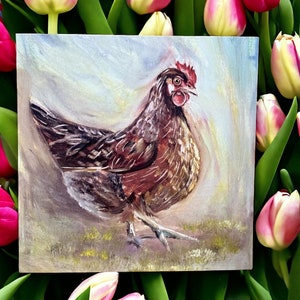 Henrietta Henne Grußkarte 148 x 148 mm| Huhn-Karte | Huhn Vatertagskarte | Hühnerliebhaber | Osterkarte| Henne-Halter-Geburtstagskarte