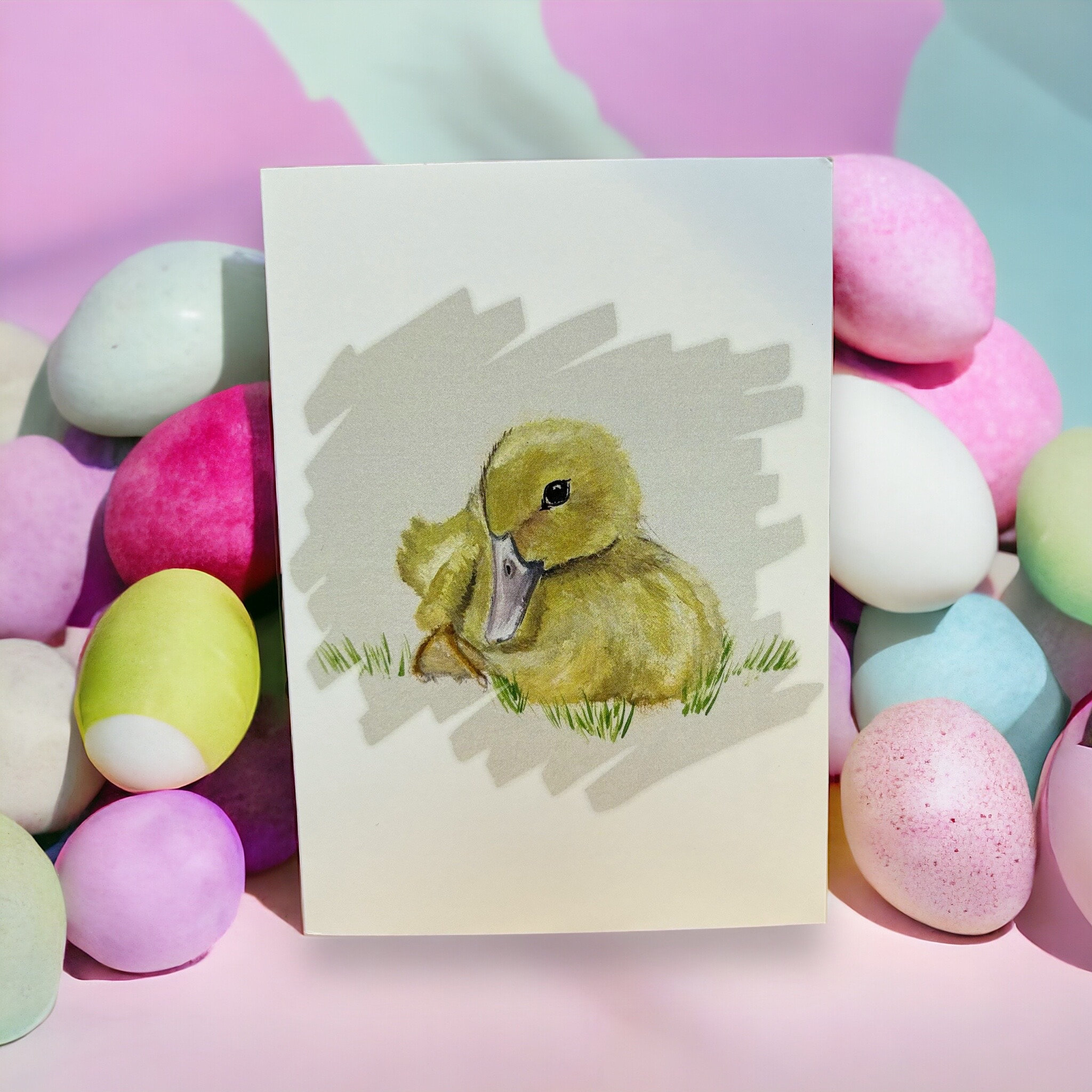 Baby Duckling Greeting Card | Original Oil Painting (105x148mm) - Etsy, image size:2048x2048