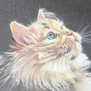 Cat Hand Painted pet portrait from picture, Custom Oil Painting, Pet Remembrance gift, made to order cat art gift