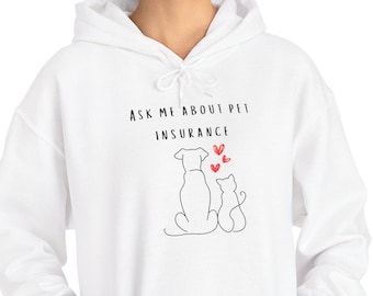 Fragen Sie mich nach Haustier Versicherung Damen Pullover Hoodie für Veterinäragenten