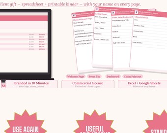 Home Bestandsverfolgung für Makler | Gemarktes Kundengeschenk | Kommerzielle Lizenz | Excel & Google Sheets | Hilfswerk Edition
