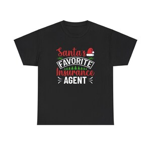 Holiday Santas Favorite Insurance Agent Short Sleeve Christmas T Shirt