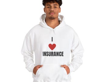 I Love Versicherung mit Kapuze Sweatshirt für Versicherungsagenten, Versicherung Gutachter und Schaden Gutachter