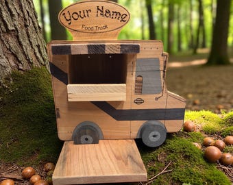 Personalized Squirrel Feeder - Stripe Food Truck