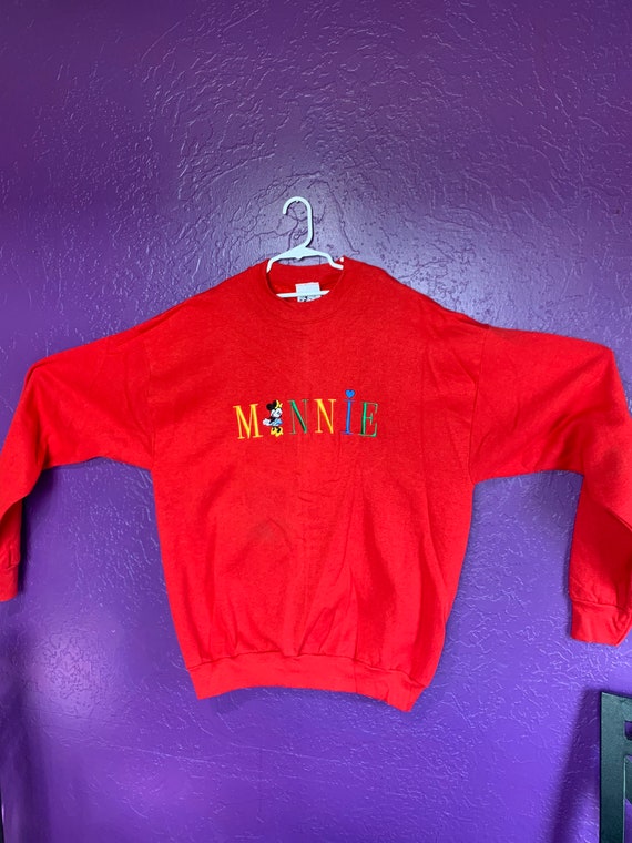 Vintage Minnie Mouse Embroidered Crew Neck (with … - image 1
