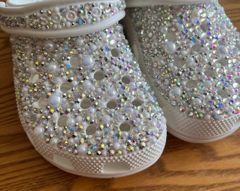 Luxury Personalized Wedding Crocs- Bedazzled, dated, gorgeous shoes!