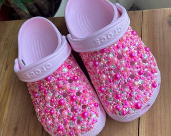 Pink Rhinestoned Kid and Adult Crocs (PP-3)