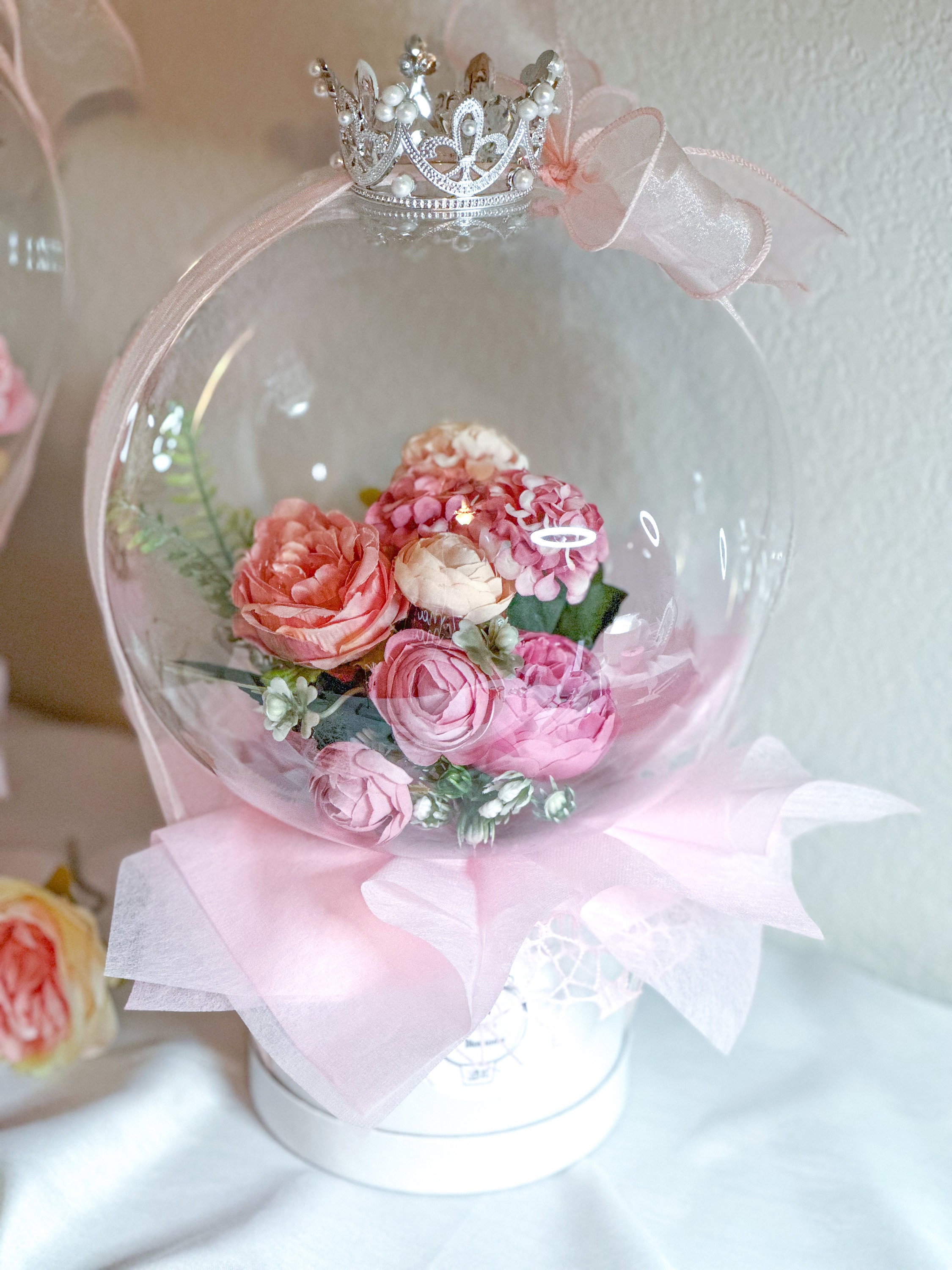 Handmade Pink Flower Balloon Gift, Personalized Flower Bouquet - Etsy