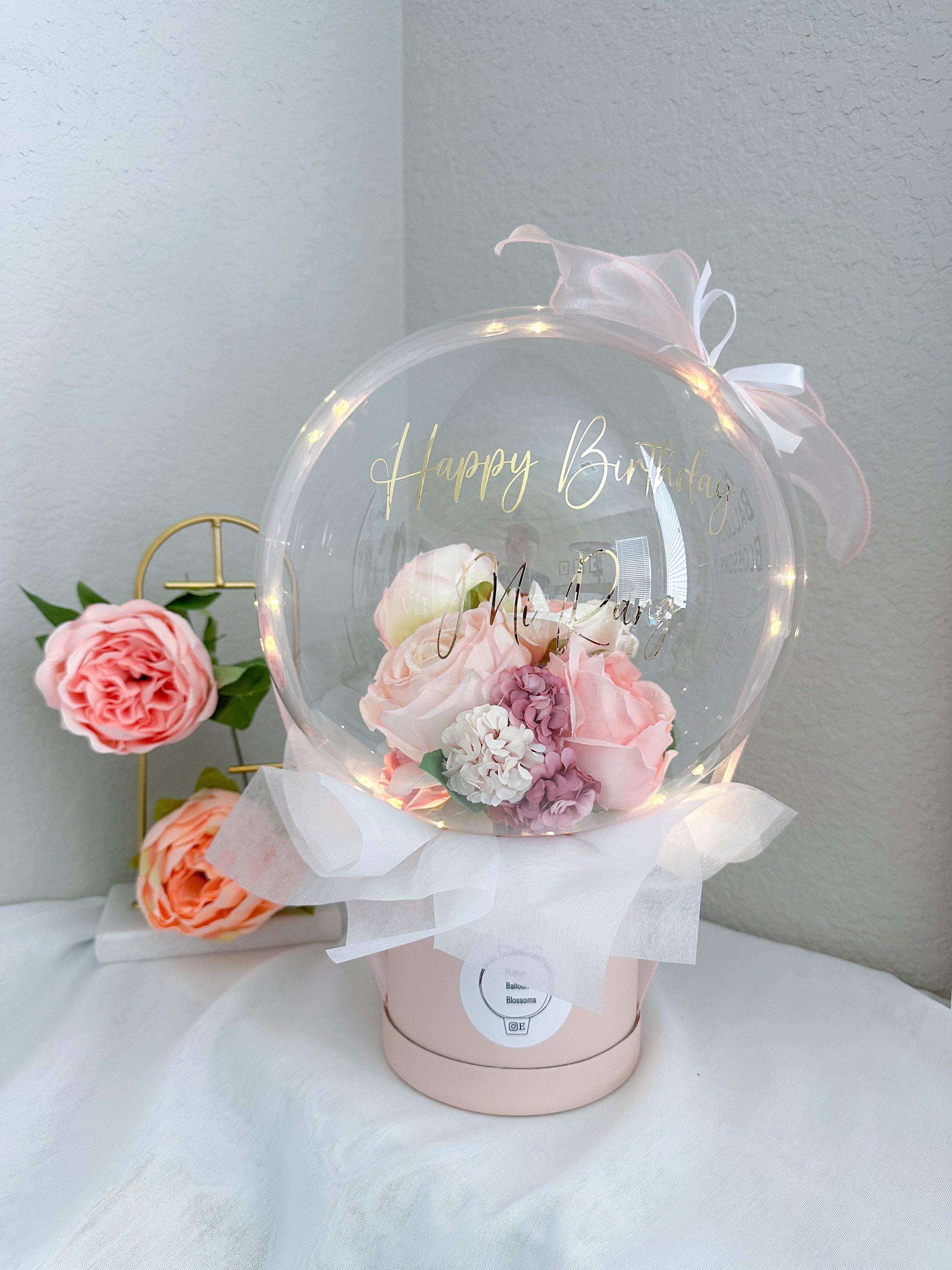 Customizable Flower Balloon Bouquet: Handmade Silk Floral Arrangement ...