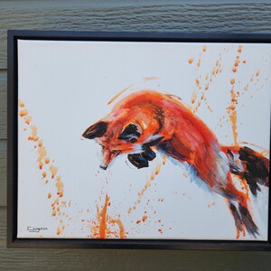 Fox Original Painting | Fox Painting | Fox Art | Original Painting American FOx | Acrylic Painting | Home Decor