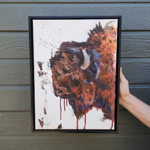 Bison Original Painting | Bison Painting | Bison Buffalo Art | Original Painting American Bison | Acrylic Painting | Home Decor